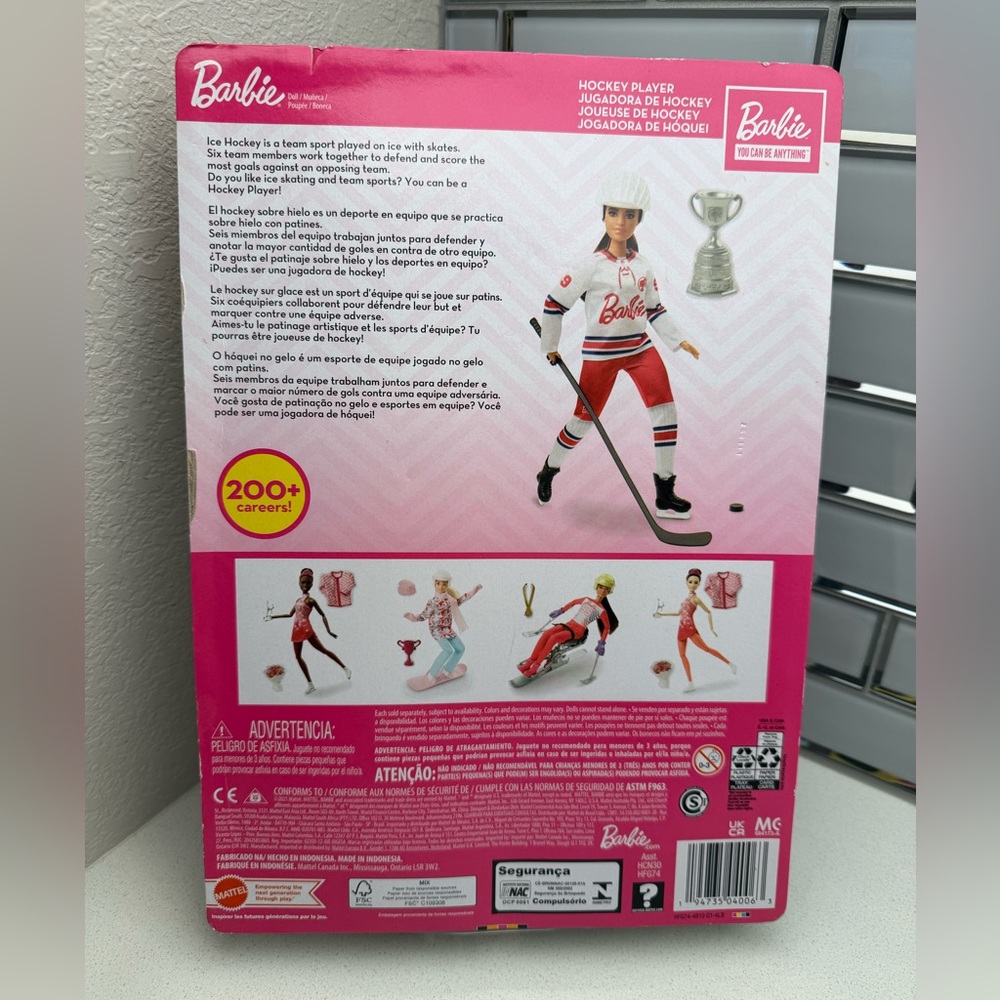 Barbie Doll Hockey Player You Can Be Anything Ice Hockey Winter Sports - Picture 3 of 7